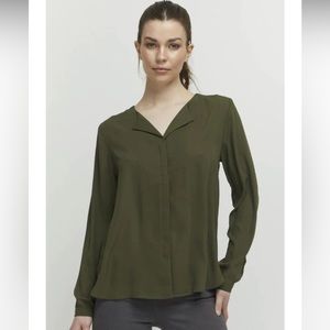 b.young Deep Olive Green Blouse